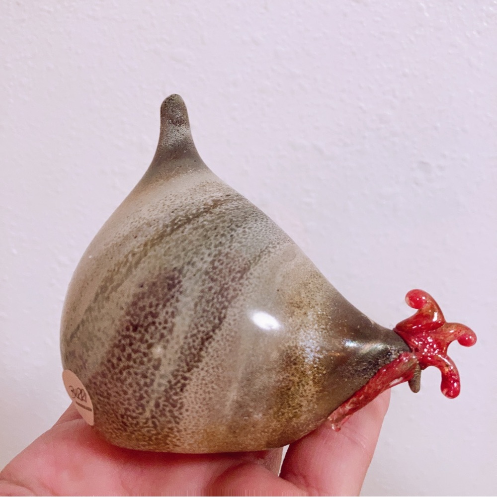 Rene Burri Art Glass Mouth Blown Chicken Hand Blown